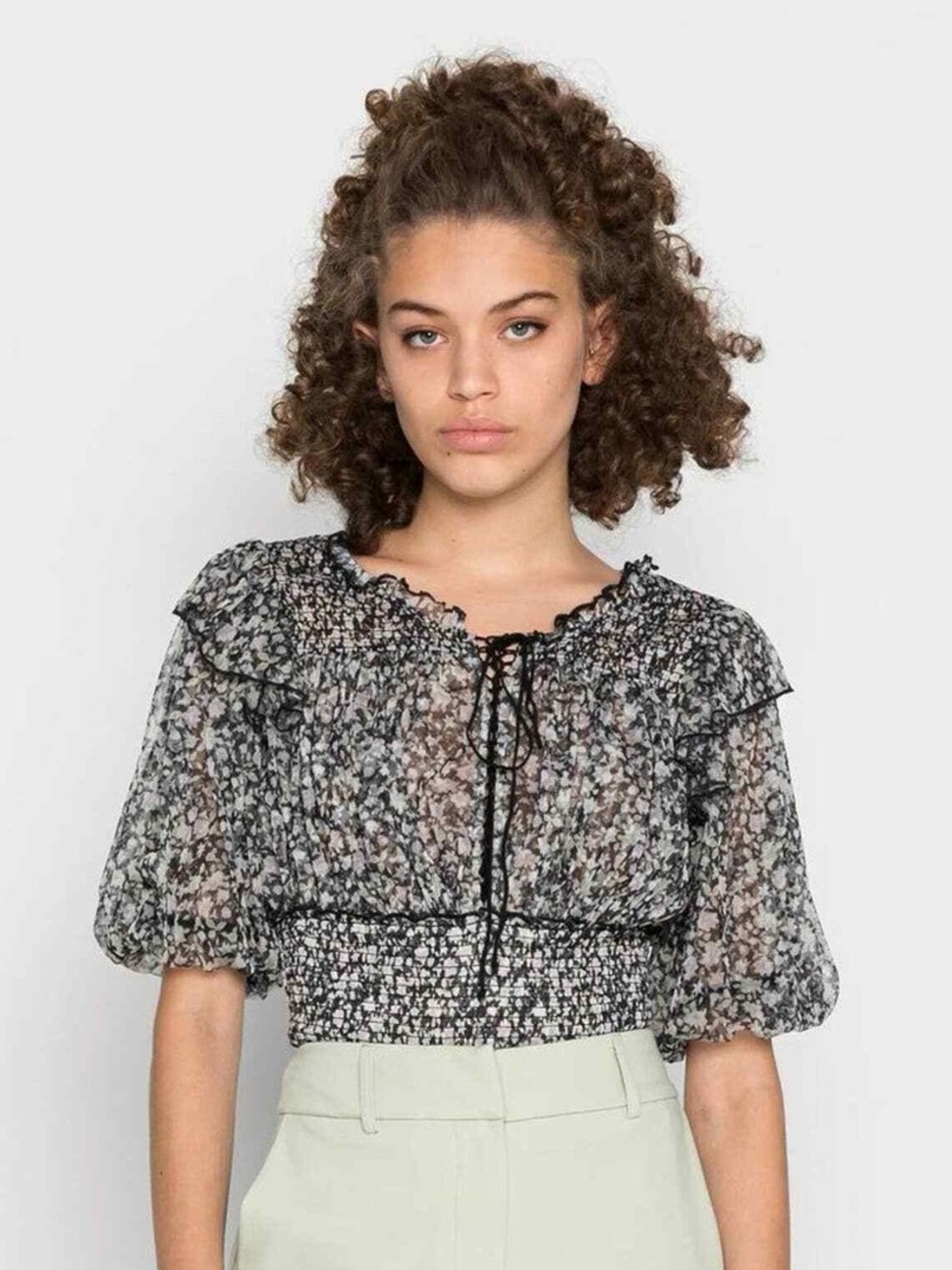 Free People | Floral Mesh Top